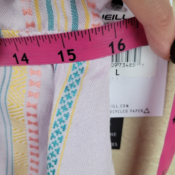 O'Neill Womens Kayden Striped Peplum Camisole Size L Orchid Adjustable Strap NWT - Picture 9 of 10